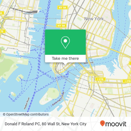Donald F Roland PC, 80 Wall St map