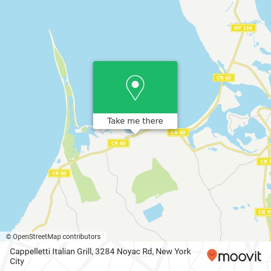 Mapa de Cappelletti Italian Grill, 3284 Noyac Rd