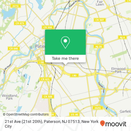 21st Ave (21st 20th), Paterson, NJ 07513 map