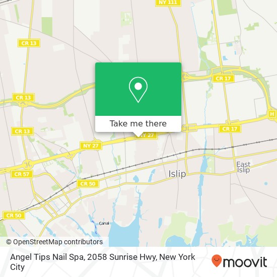 Mapa de Angel Tips Nail Spa, 2058 Sunrise Hwy