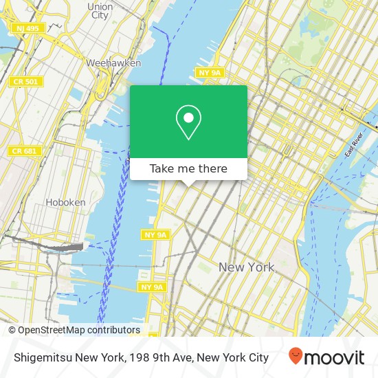 Mapa de Shigemitsu New York, 198 9th Ave