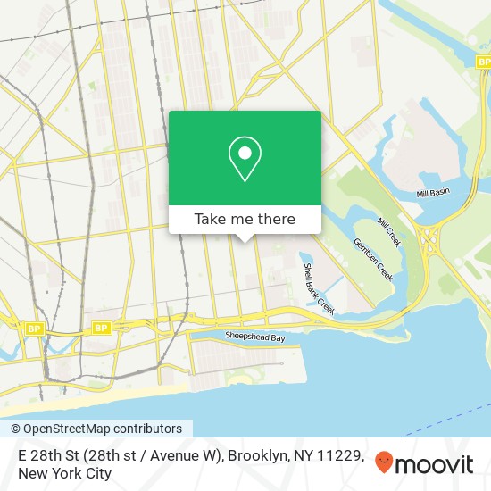 E 28th St (28th st / Avenue W), Brooklyn, NY 11229 map