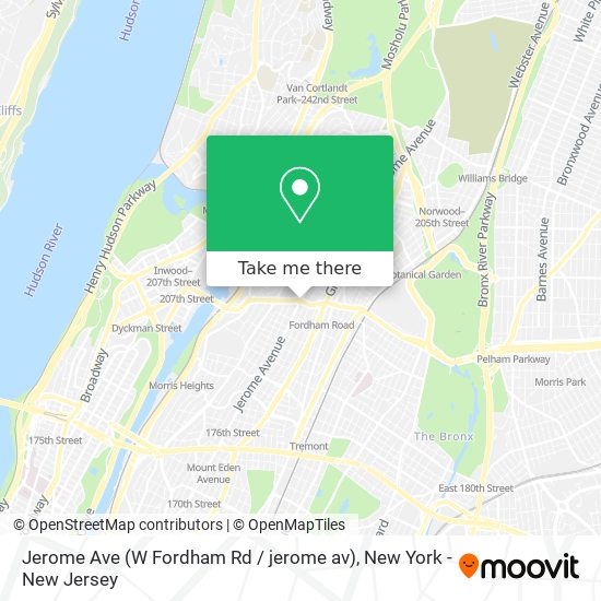 Jerome Ave (W Fordham Rd / jerome av) map