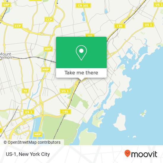 US-1, New Rochelle, <B>NY< / B> 10805 map