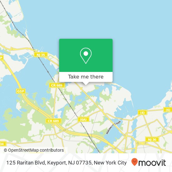 Mapa de 125 Raritan Blvd, Keyport, NJ 07735