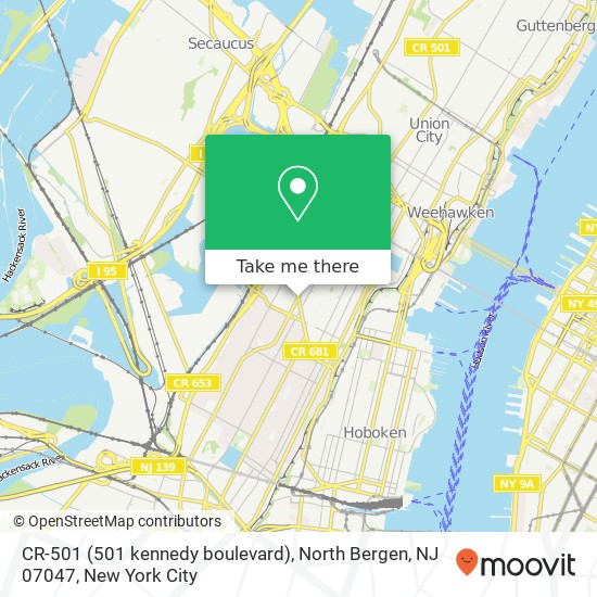 CR-501 (501 kennedy boulevard), North Bergen, NJ 07047 map