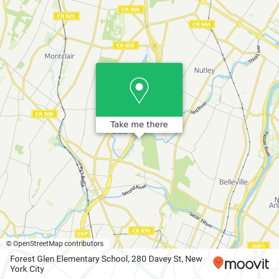 Forest Glen Elementary School, 280 Davey St map