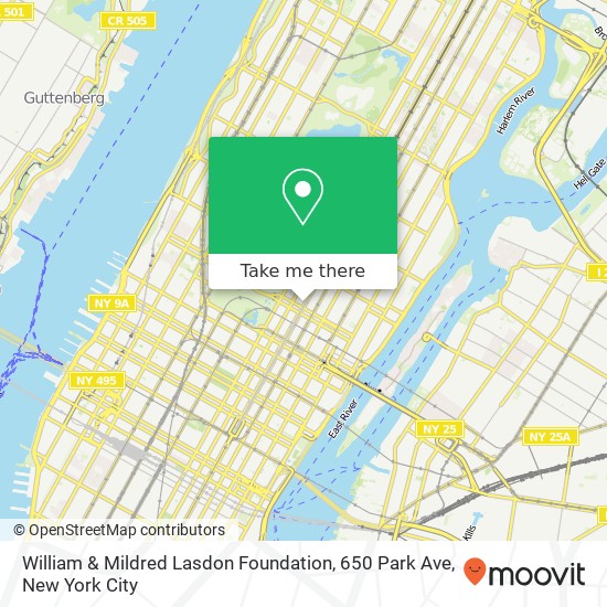 William & Mildred Lasdon Foundation, 650 Park Ave map