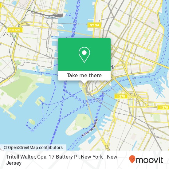 Mapa de Tritell Walter, Cpa, 17 Battery Pl