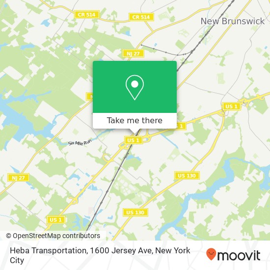 Mapa de Heba Transportation, 1600 Jersey Ave