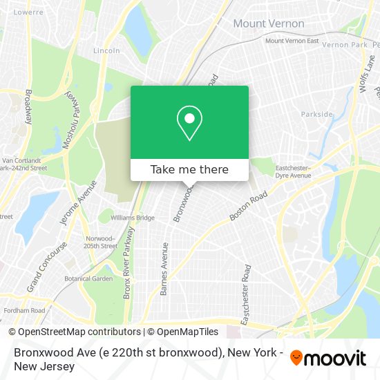 Bronxwood Ave (e 220th st bronxwood) map