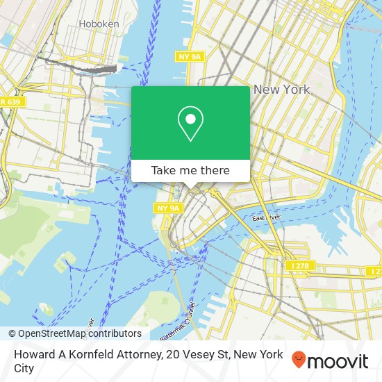 Howard A Kornfeld Attorney, 20 Vesey St map