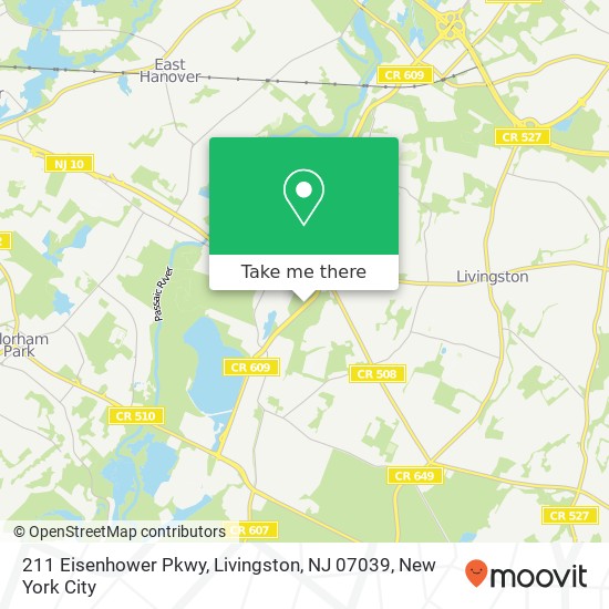 Mapa de 211 Eisenhower Pkwy, Livingston, NJ 07039