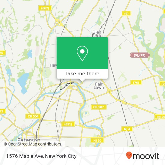 Mapa de 1576 Maple Ave, Fair Lawn, NJ 07410