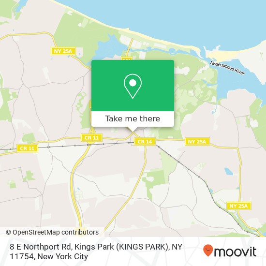 Mapa de 8 E Northport Rd, Kings Park (KINGS PARK), NY 11754