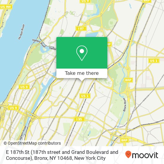 E 187th St (187th street and Grand Boulevard and Concourse), Bronx, NY 10468 map