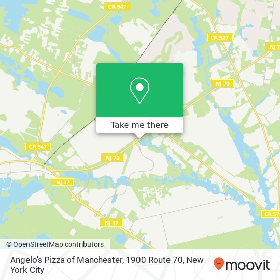 Mapa de Angelo's Pizza of Manchester, 1900 Route 70