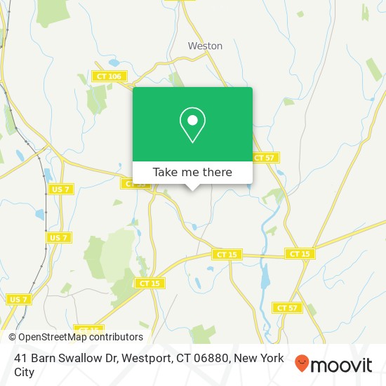 Mapa de 41 Barn Swallow Dr, Westport, CT 06880