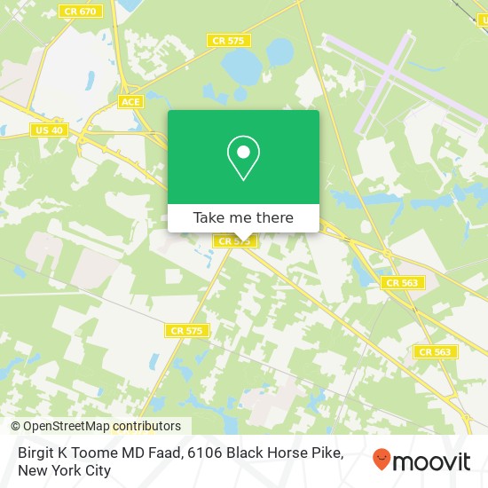 Birgit K Toome MD Faad, 6106 Black Horse Pike map