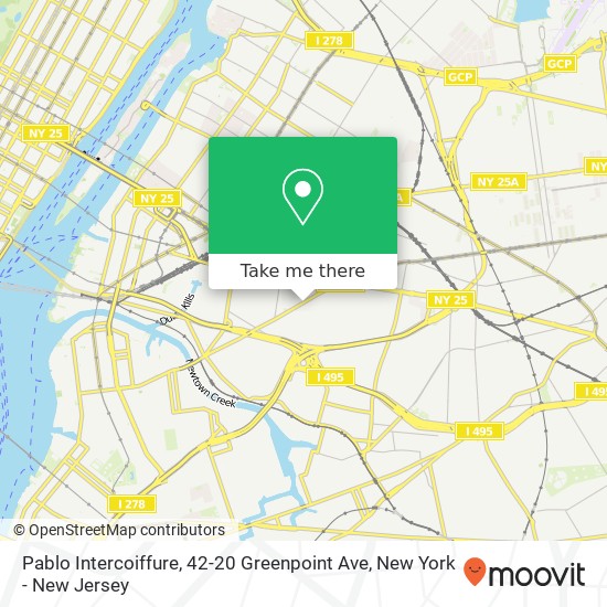 Mapa de Pablo Intercoiffure, 42-20 Greenpoint Ave