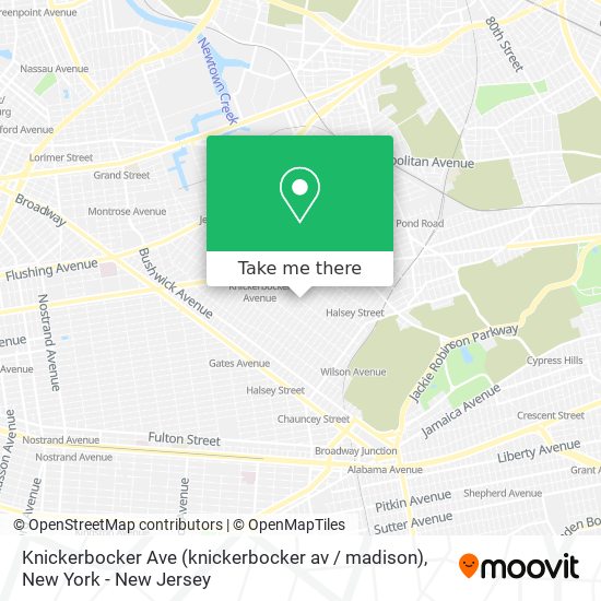 Mapa de Knickerbocker Ave (knickerbocker av / madison)