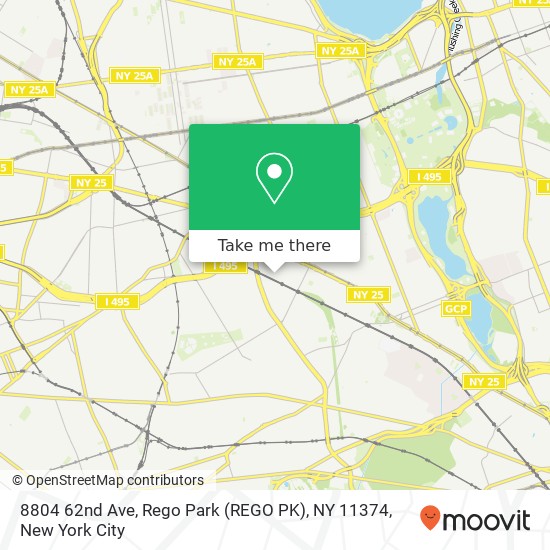 Mapa de 8804 62nd Ave, Rego Park (REGO PK), NY 11374