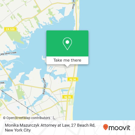 Mapa de Monika Mazurczyk Attorney at Law, 27 Beach Rd