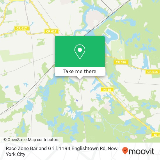 Race Zone Bar and Grill, 1194 Englishtown Rd map