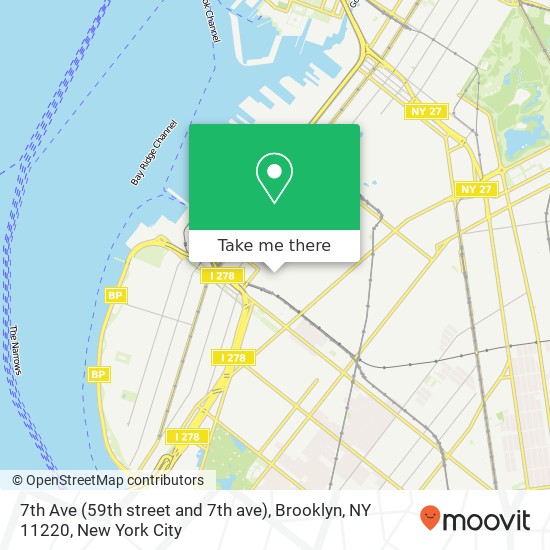 Mapa de 7th Ave (59th street and 7th ave), Brooklyn, NY 11220