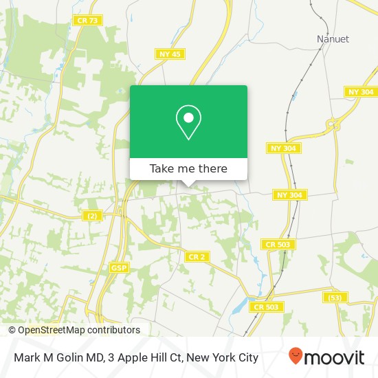 Mapa de Mark M Golin MD, 3 Apple Hill Ct