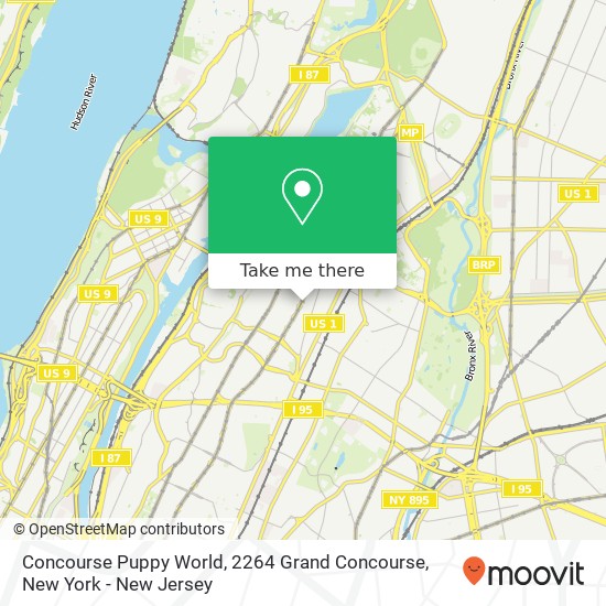 Mapa de Concourse Puppy World, 2264 Grand Concourse