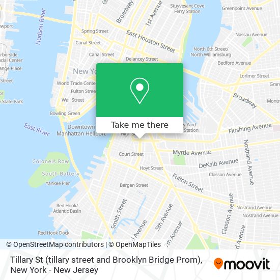 Tillary St (tillary street and Brooklyn Bridge Prom) map