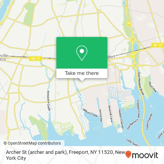 Mapa de Archer St (archer and park), Freeport, NY 11520