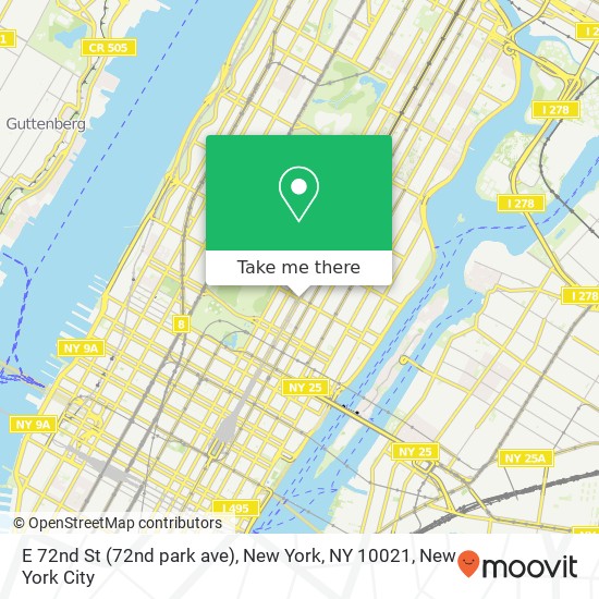 E 72nd St (72nd park ave), New York, NY 10021 map