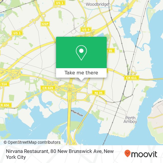 Nirvana Restaurant, 80 New Brunswick Ave map