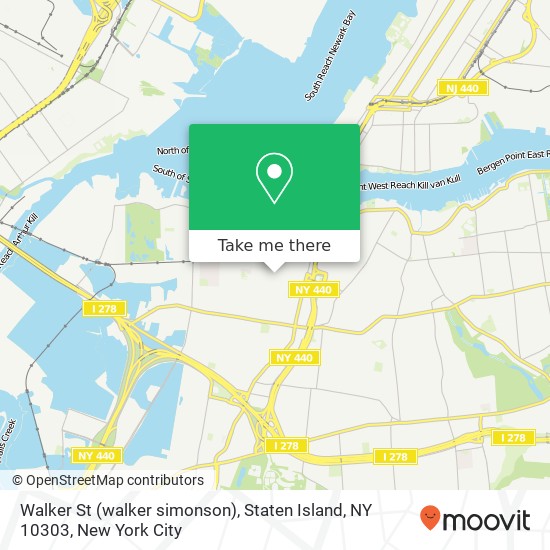 Mapa de Walker St (walker simonson), Staten Island, NY 10303