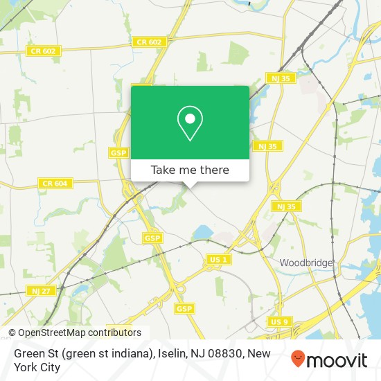 Green St (green st indiana), Iselin, NJ 08830 map