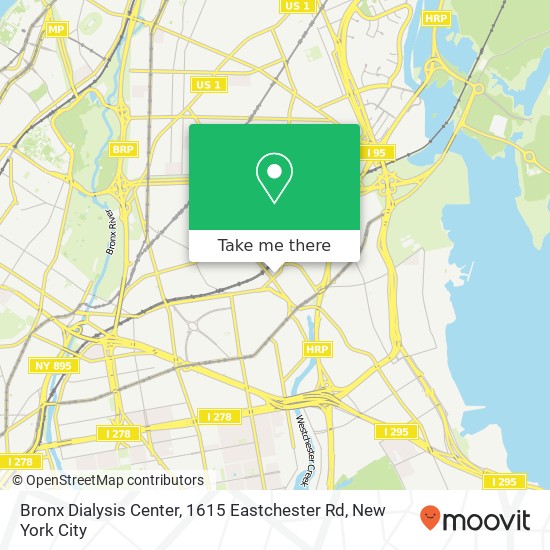 Bronx Dialysis Center, 1615 Eastchester Rd map