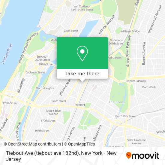 Mapa de Tiebout Ave (tiebout ave 182nd)