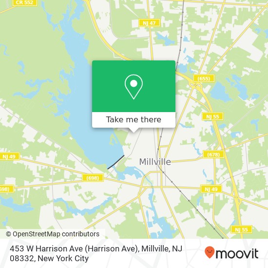 Mapa de 453 W Harrison Ave (Harrison Ave), Millville, NJ 08332