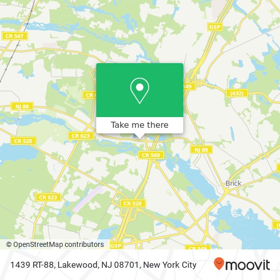 Mapa de 1439 RT-88, Lakewood, NJ 08701