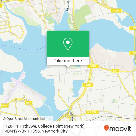 128-11 11th Ave, College Point (New York), <B>NY< / B> 11356 map