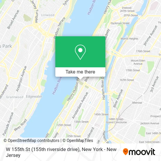 W 155th St (155th riverside drive) map