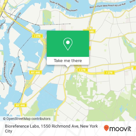 Mapa de Bioreference Labs, 1550 Richmond Ave