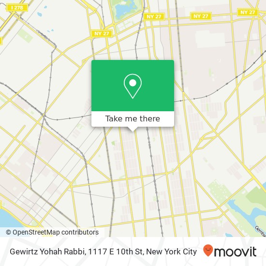 Mapa de Gewirtz Yohah Rabbi, 1117 E 10th St