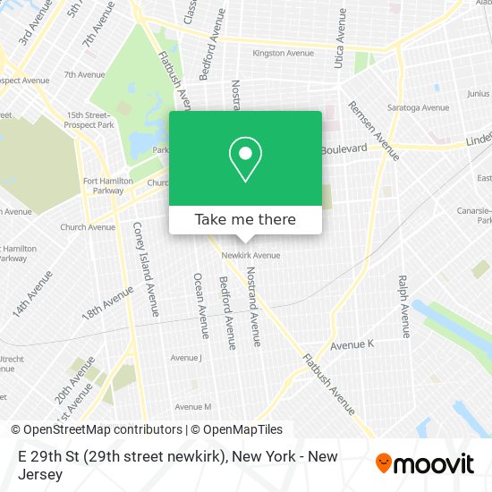 Mapa de E 29th St (29th street newkirk)