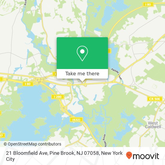 Mapa de 21 Bloomfield Ave, Pine Brook, NJ 07058