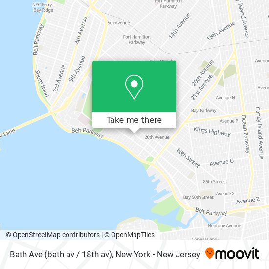 Mapa de Bath Ave (bath av / 18th av)
