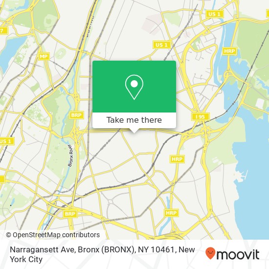 Mapa de Narragansett Ave, Bronx (BRONX), NY 10461