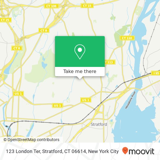 Mapa de 123 London Ter, Stratford, CT 06614